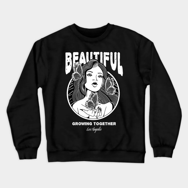 Girl Butterfly tattoo vintage Crewneck Sweatshirt by Afdhal Project